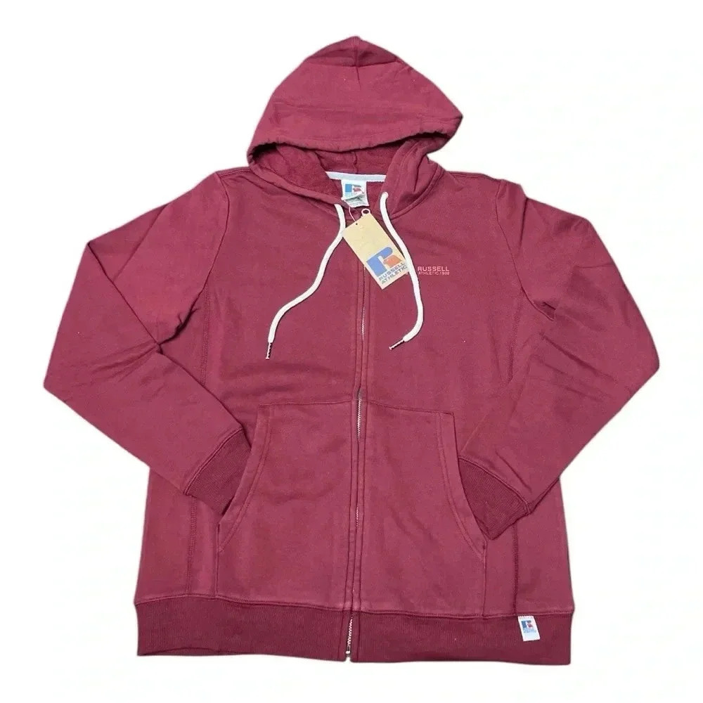 Russell Athletic Maroon Zip-Up Hoodie